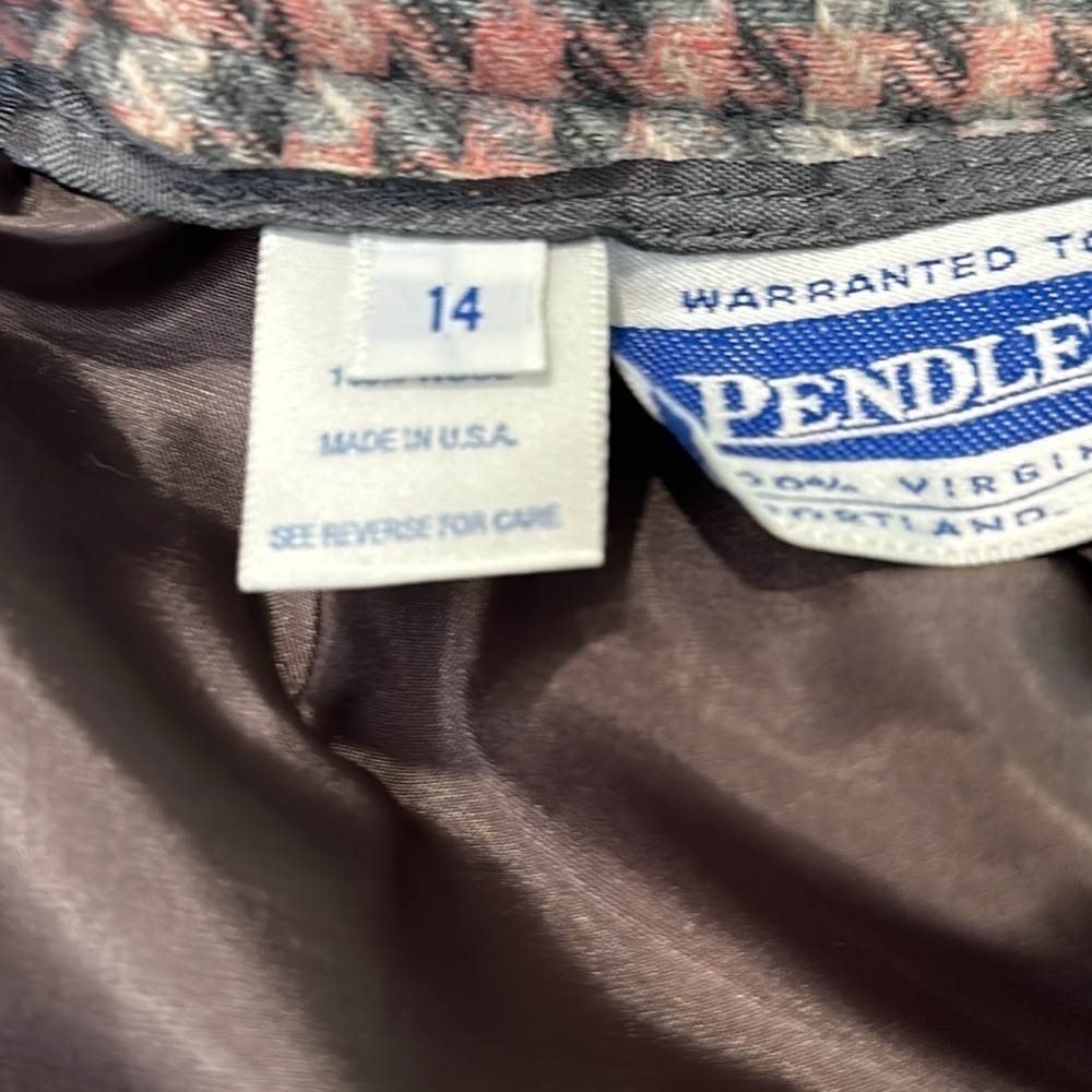 Vintage Pendleton 100% Virgin Wool Plaid Pencil Skirt Size 14 - Picture 12 of 13
